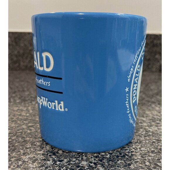 Donald Duck Always Ruffling Feathers Large Mug Disney Parks Blue Raised Design - Picture 2 of 6